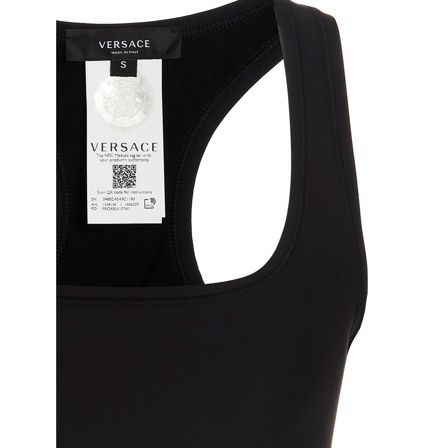 Versace Black Polyamide Sport Bra