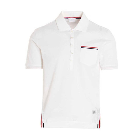 Thom Browne White Cotton Polo Shirt