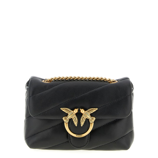 PINKO Black Lamb Leather Crossbody Bag