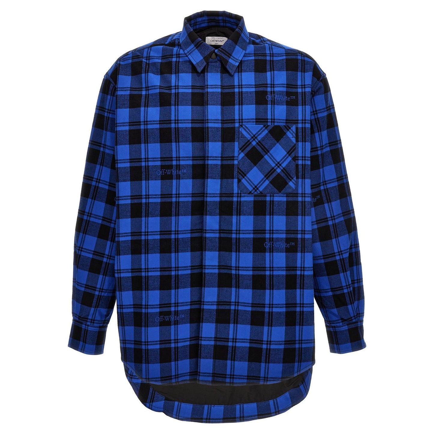 Off-White Blue Cotton Pattern Shirt