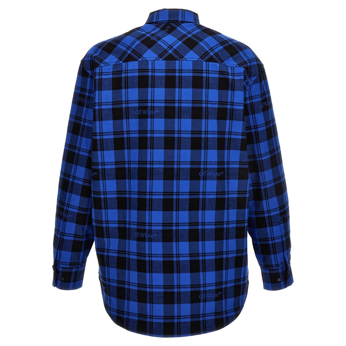 Off-White Blue Cotton Pattern Shirt