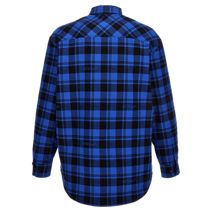 Off-White Blue Cotton Pattern Shirt