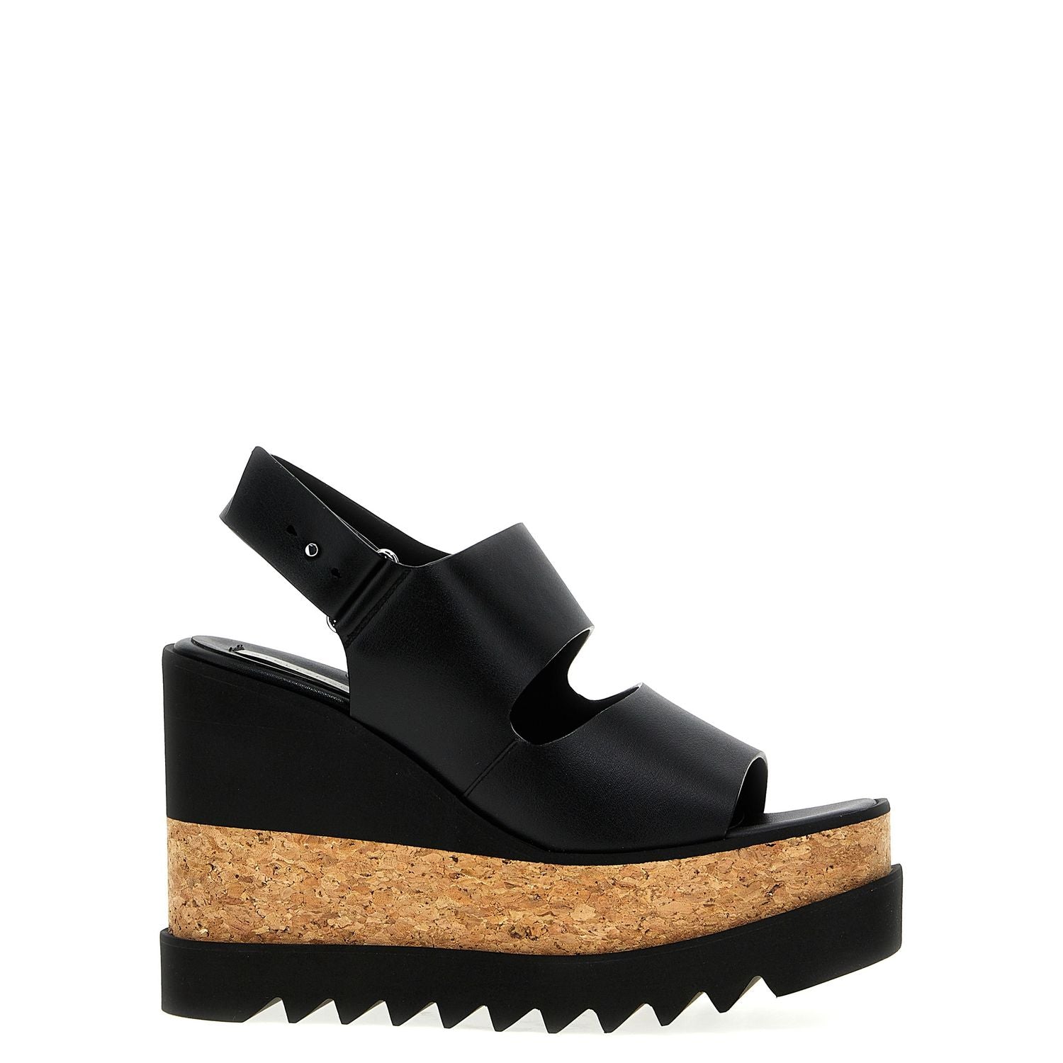 Stella McCartney Black Polyester Wedge Sandals