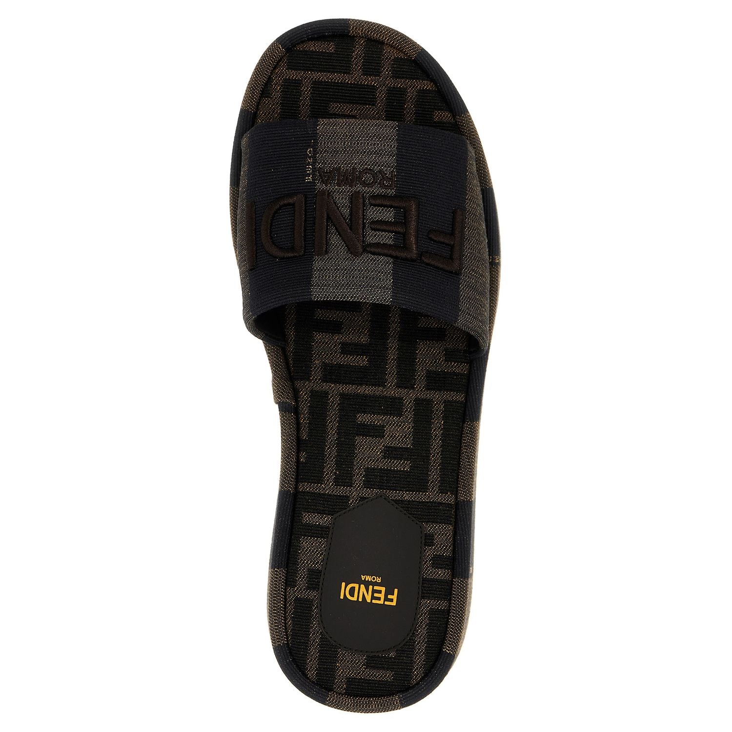 Fendi Brown Cotton Slides