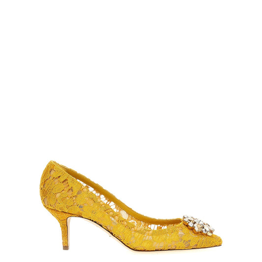 Dolce & Gabbana Bicolor Viscose Mid Heel Pumps