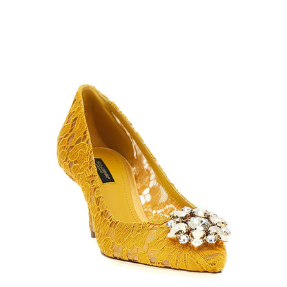Dolce & Gabbana Bicolor Viscose Mid Heel Pumps