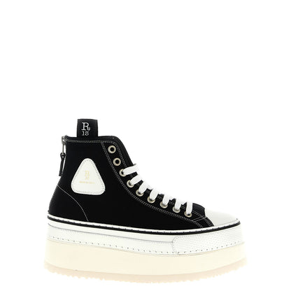 R13 Bicolor Cotton Platform Sneakers