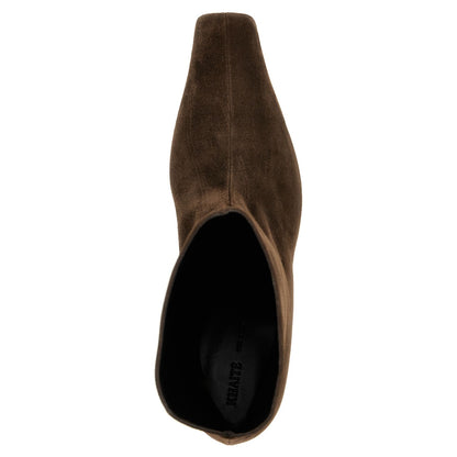 Khaite Brown Calfskin Ankle Boots