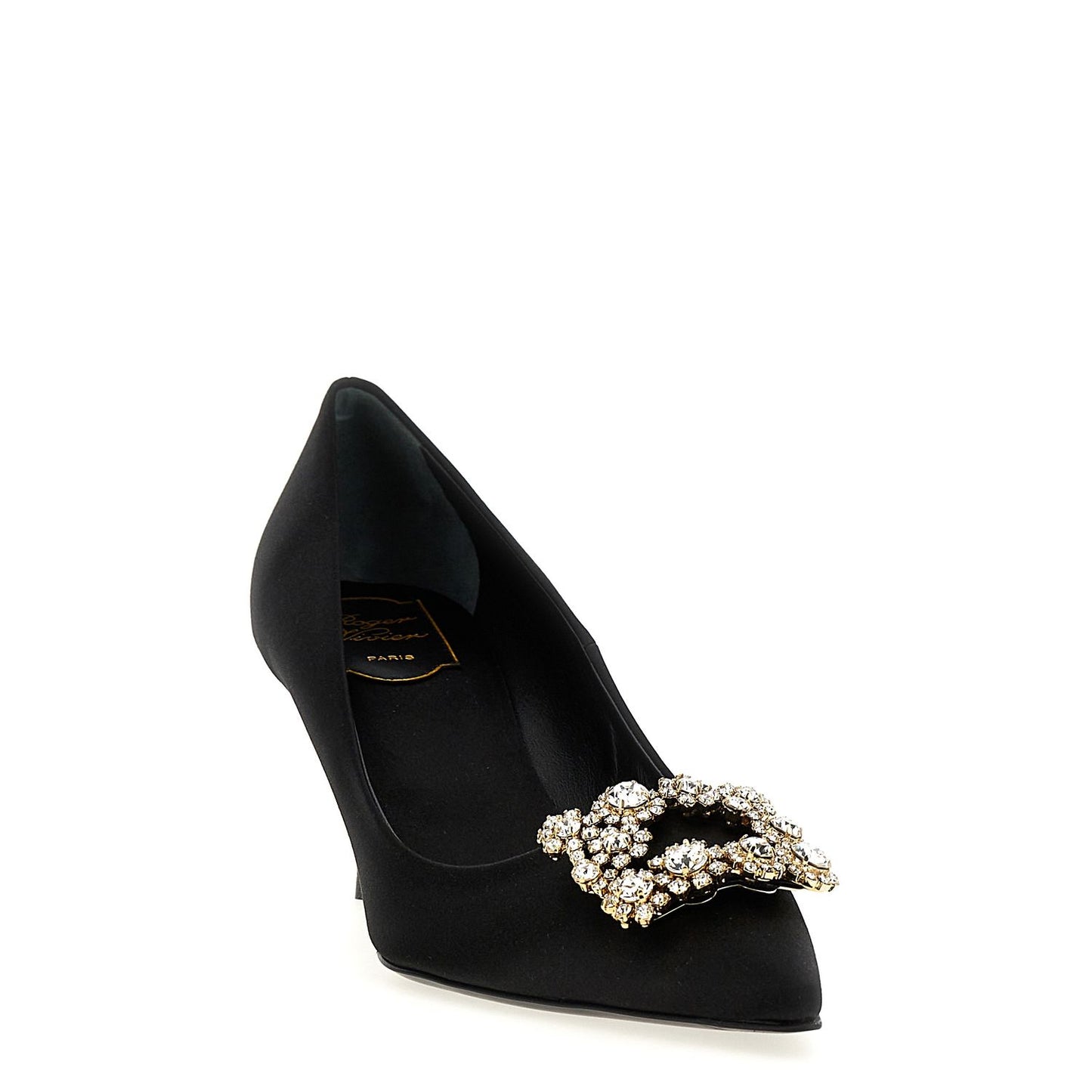 Roger Vivier Black Viscose Mid Heel Pumps