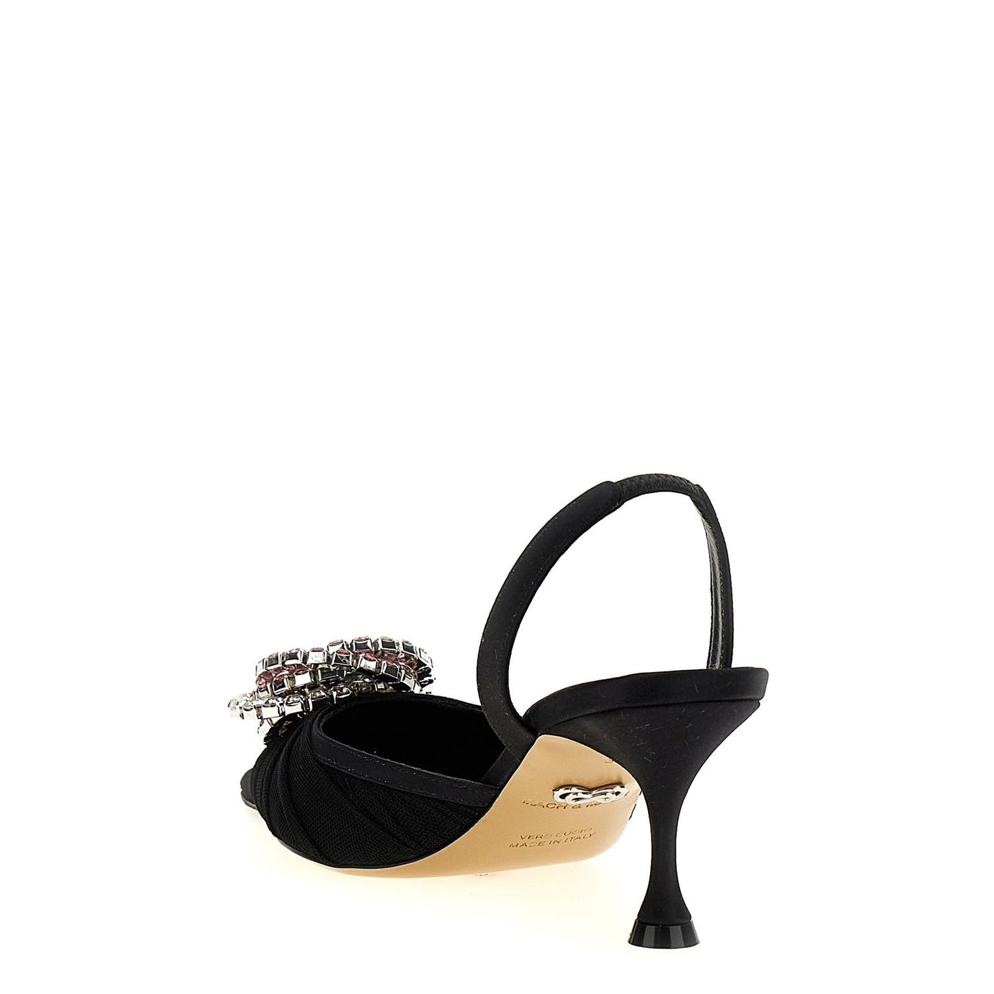 MACH & MACH Black Polyamide Mid Heel Pumps