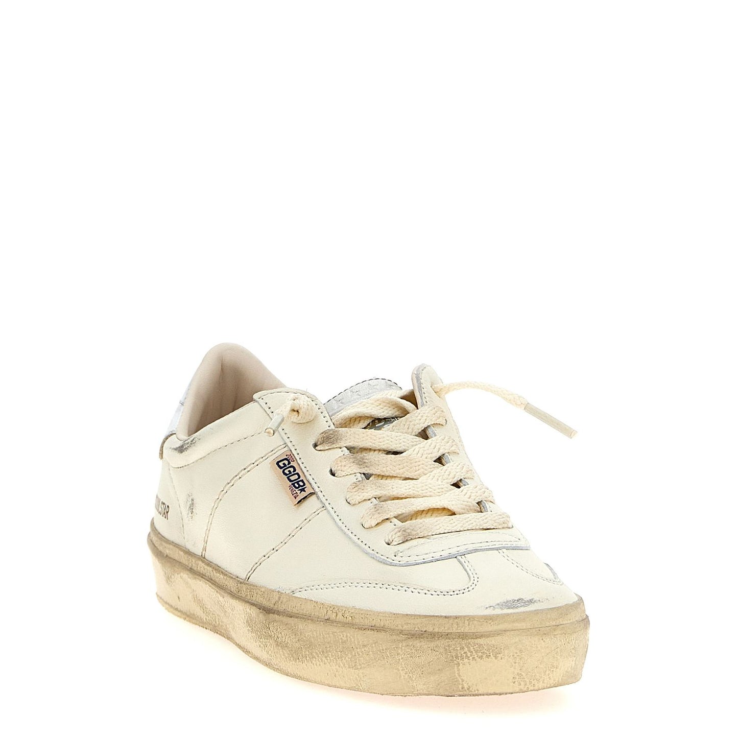 Golden Goose Silver Lamb Leather Low Top Sneakers