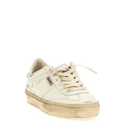 Golden Goose Silver Lamb Leather Low Top Sneakers