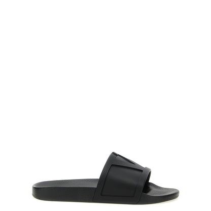 Valentino Garavani Black Plastic Slides