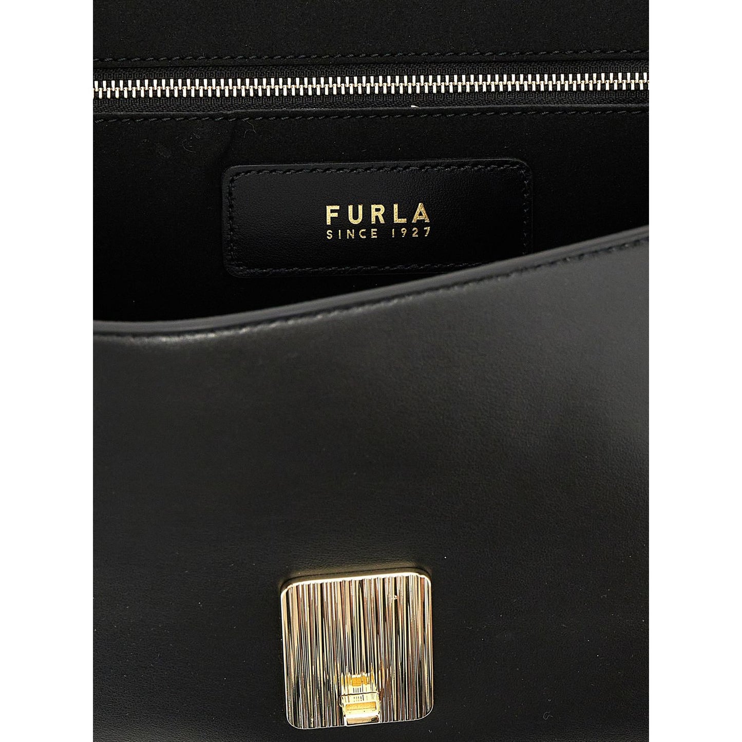 Furla Black Leather Shoulder Bag