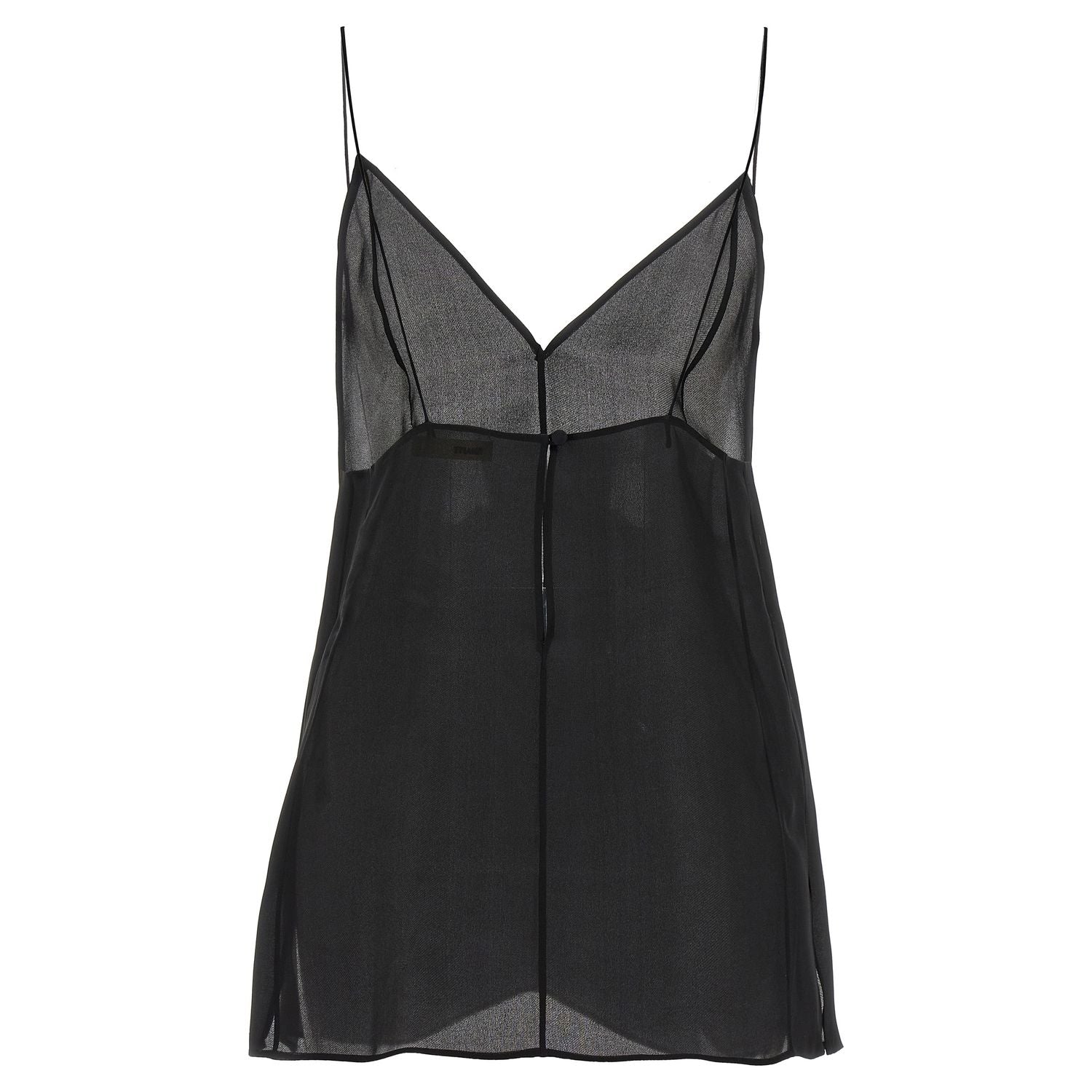 Khaite Black Silk Tank Tops