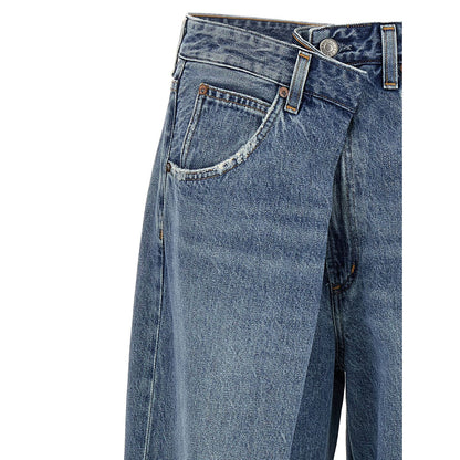 Agolde Blue Cotton Relaxed Fit Jeans
