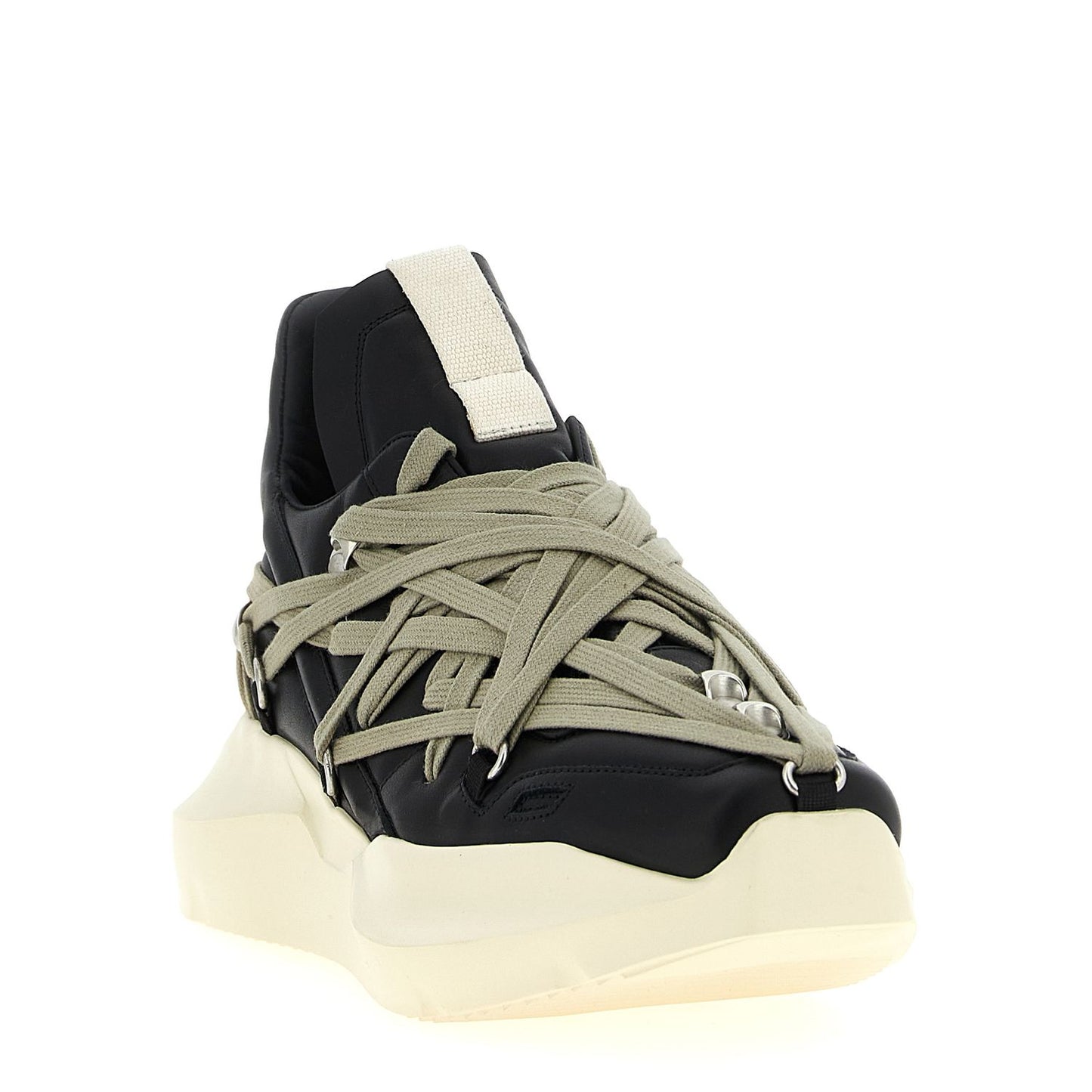Rick Owens Black Calfskin Athletic Sneakers