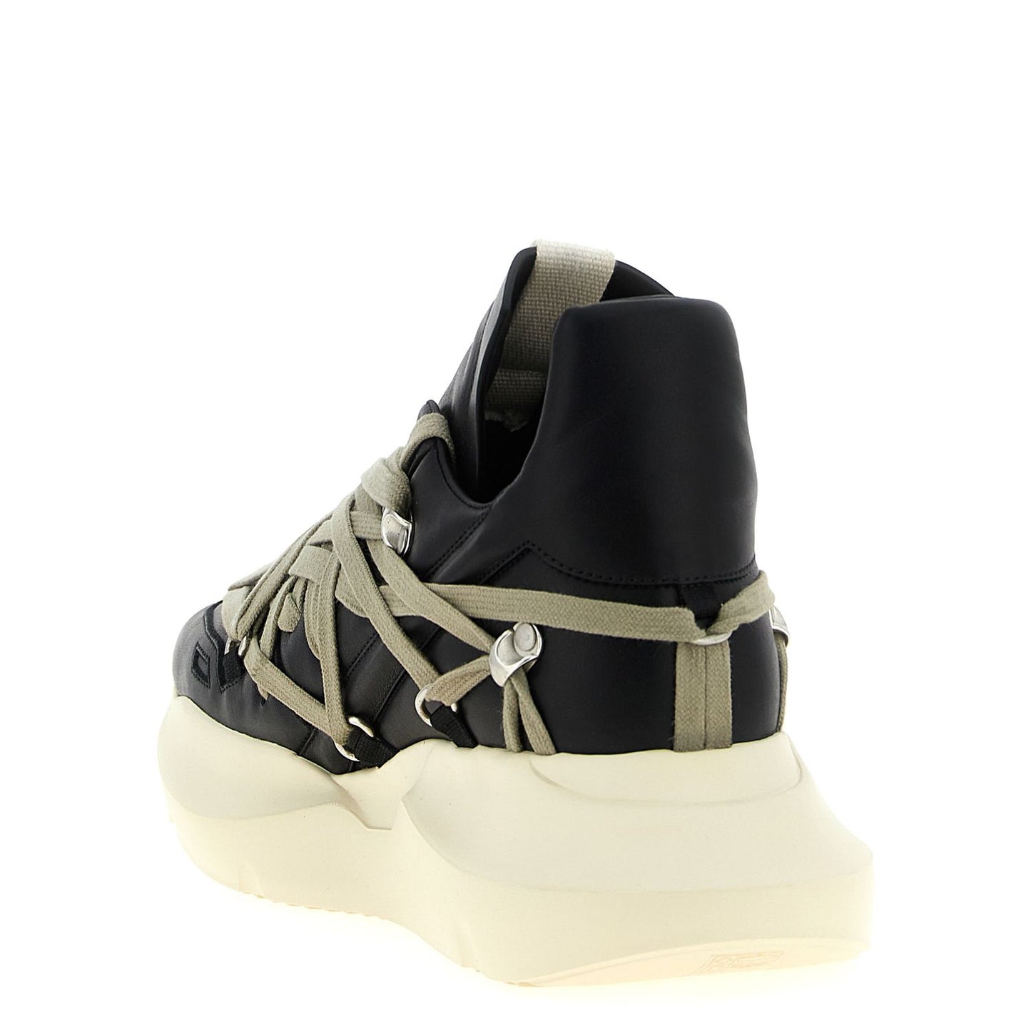 Rick Owens Black Calfskin Athletic Sneakers