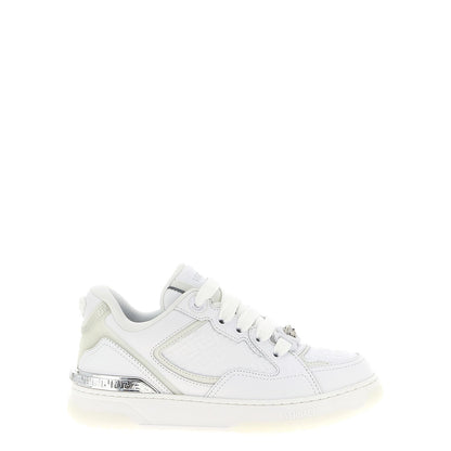 Versace White Calfskin Low Top Sneakers