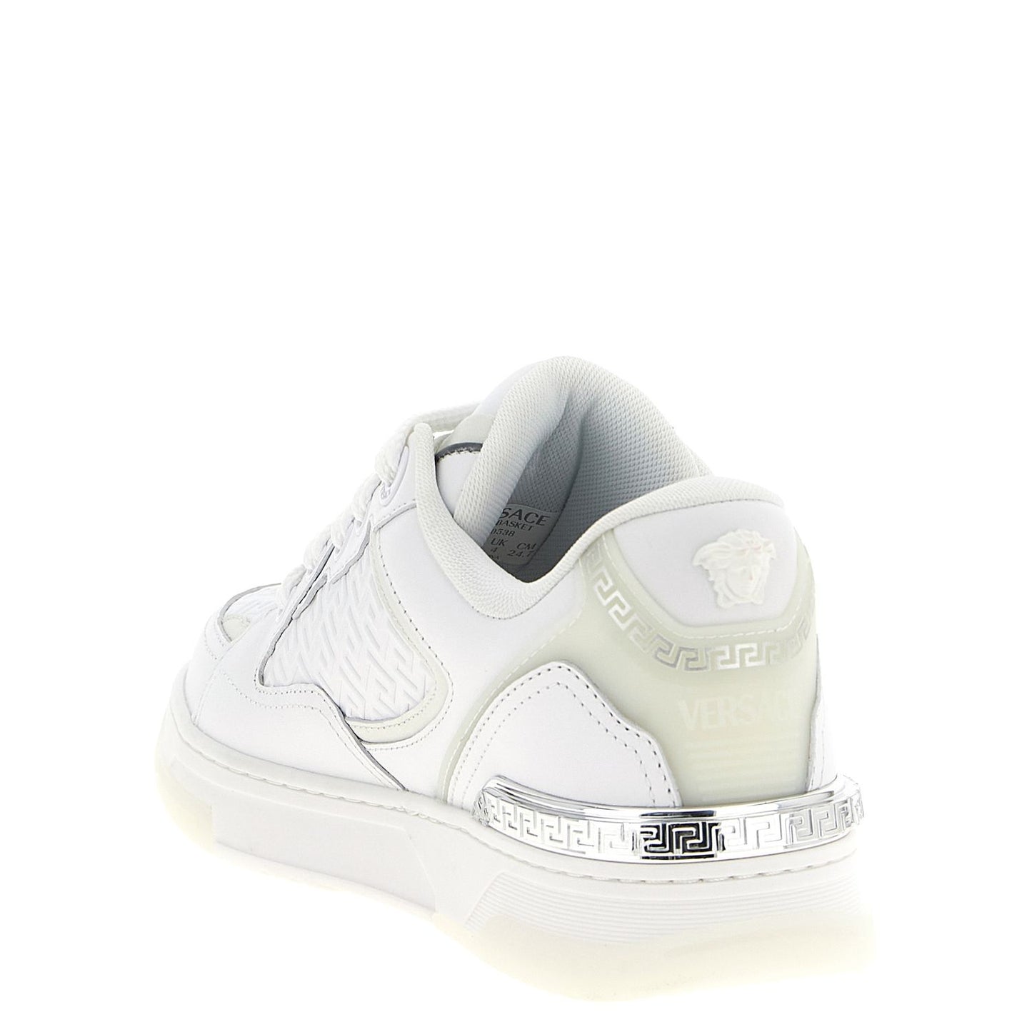 Versace White Calfskin Low Top Sneakers