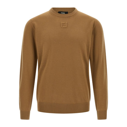 Fendi Beige Virgin Wool Cardigan