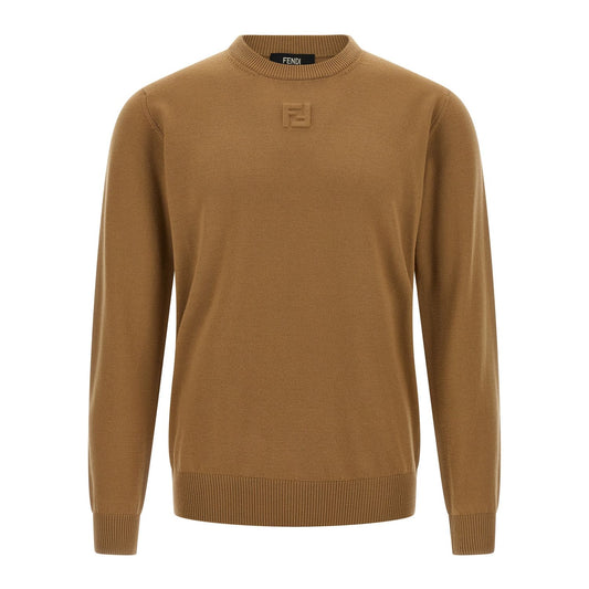 Fendi Beige Virgin Wool Cardigan