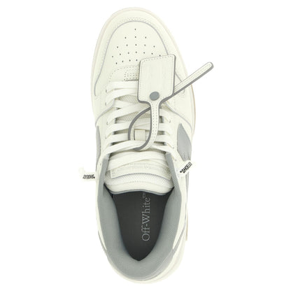 Off-White Gray Leather Low Top Sneakers