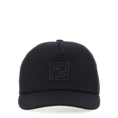Fendi Black Wool Cap (Baseball Hat)