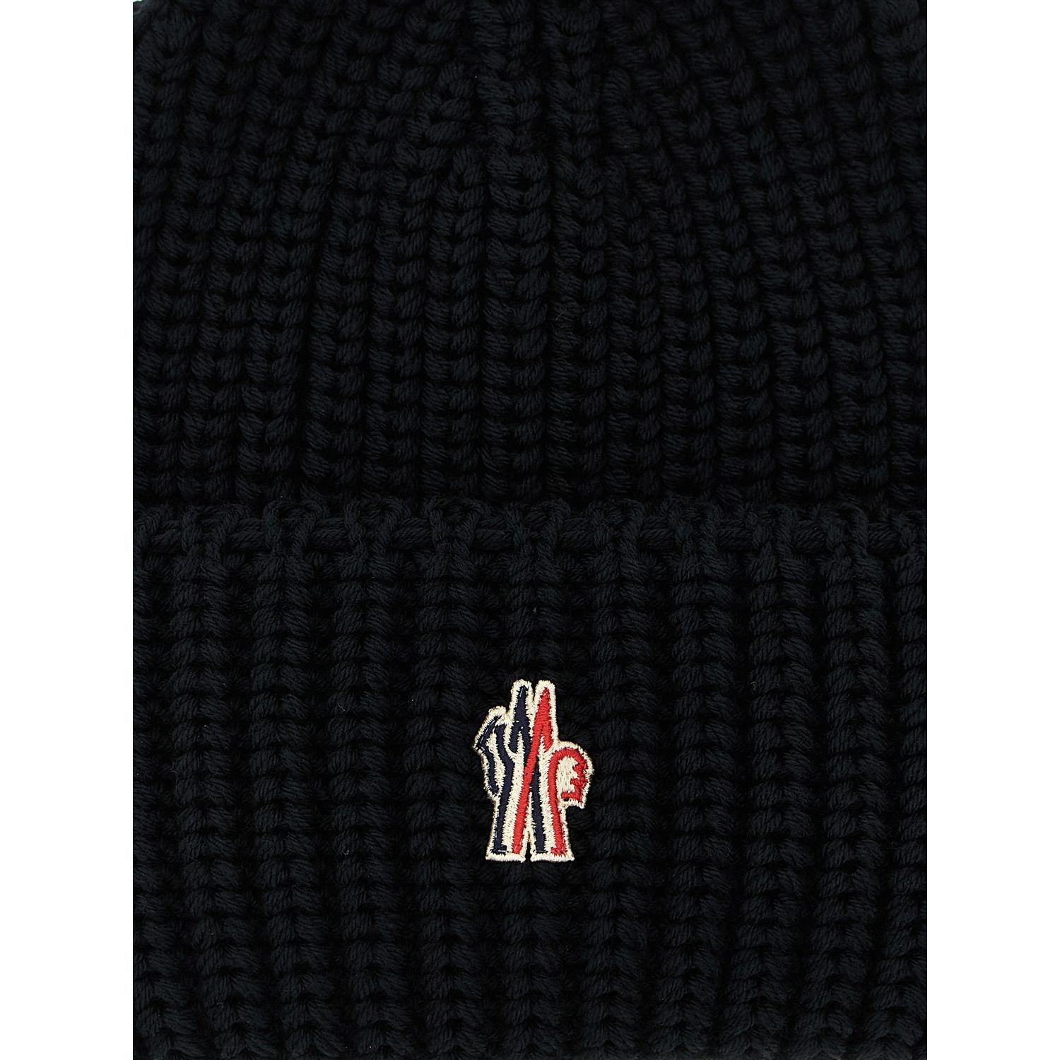 Moncler Grenoble Black Virgin Wool Beanie