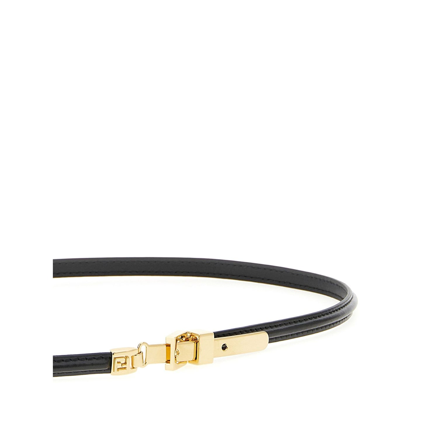 Fendi Black Calfskin Thin Belt