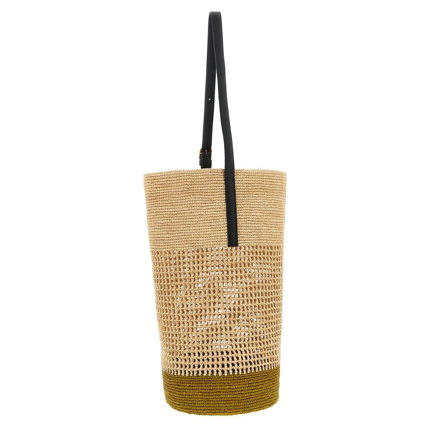 Khaite Beige Sisal Shoulder Bag