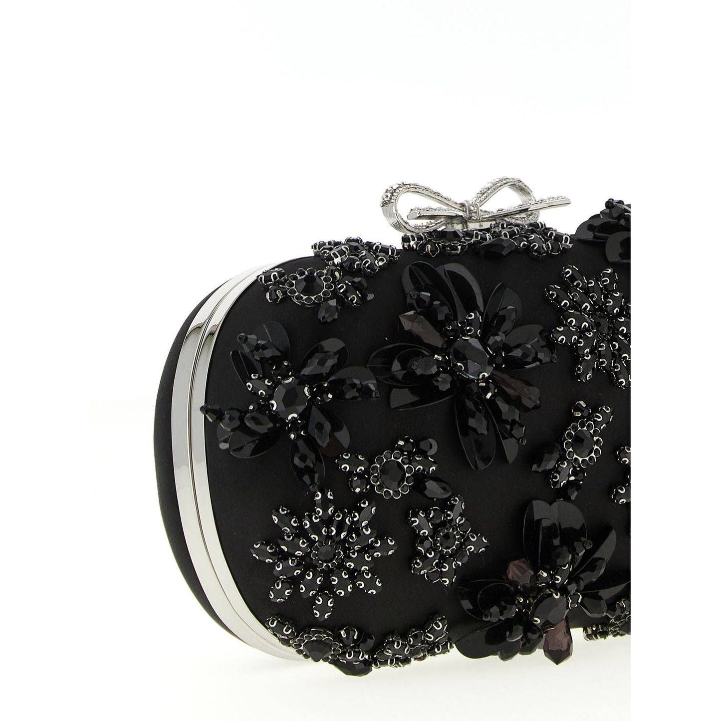 Self-Portrait Black Polyester Clutch Bag
