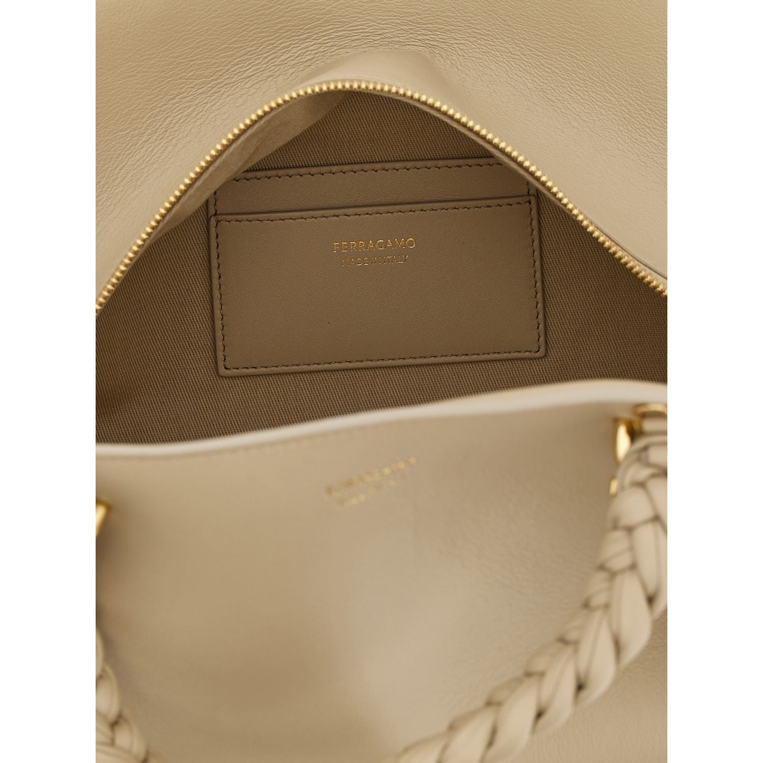 Ferragamo Gray Calfskin Handbag