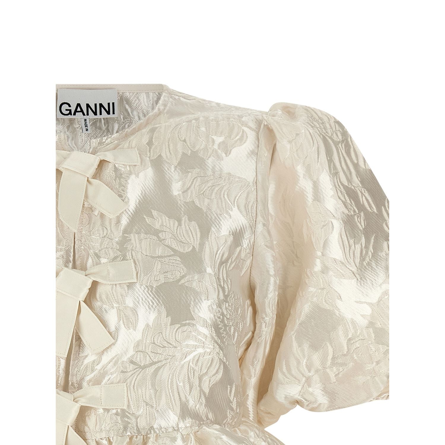 Ganni White Polyester Blouse