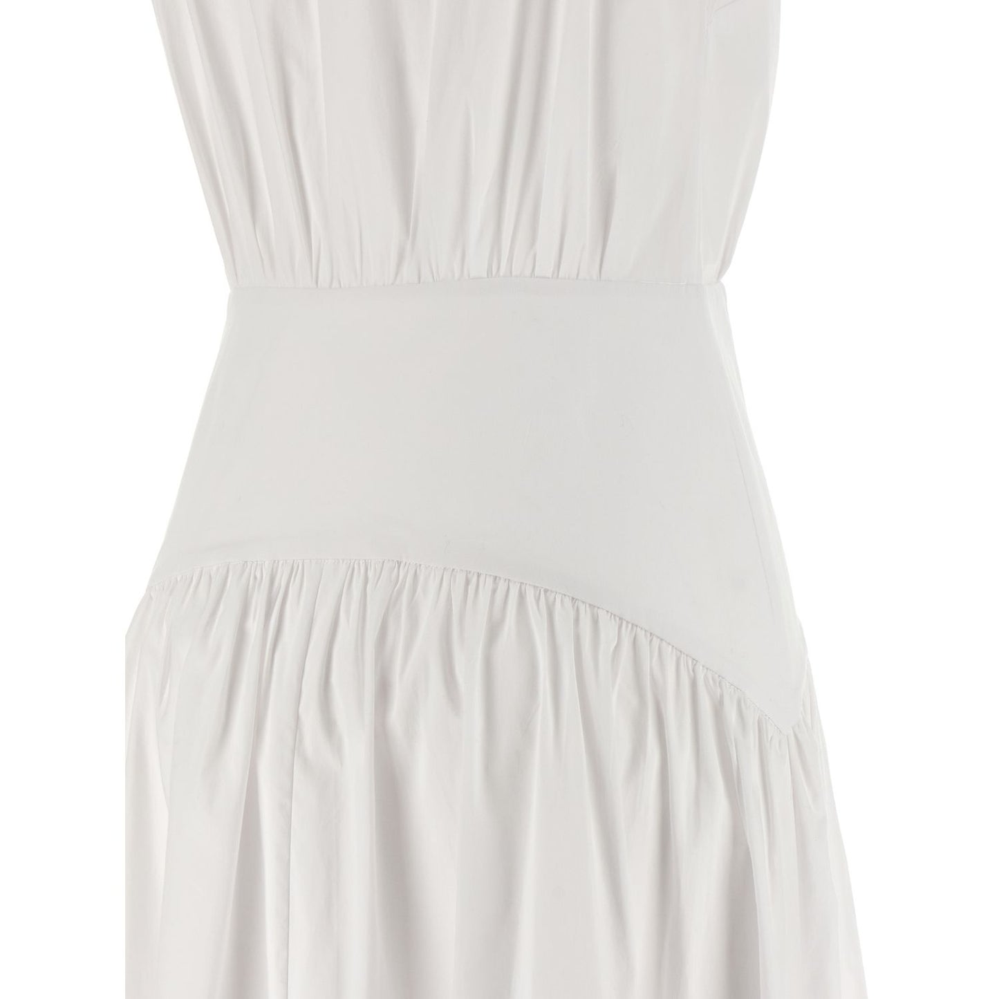 Staud White Cotton Midi Dress