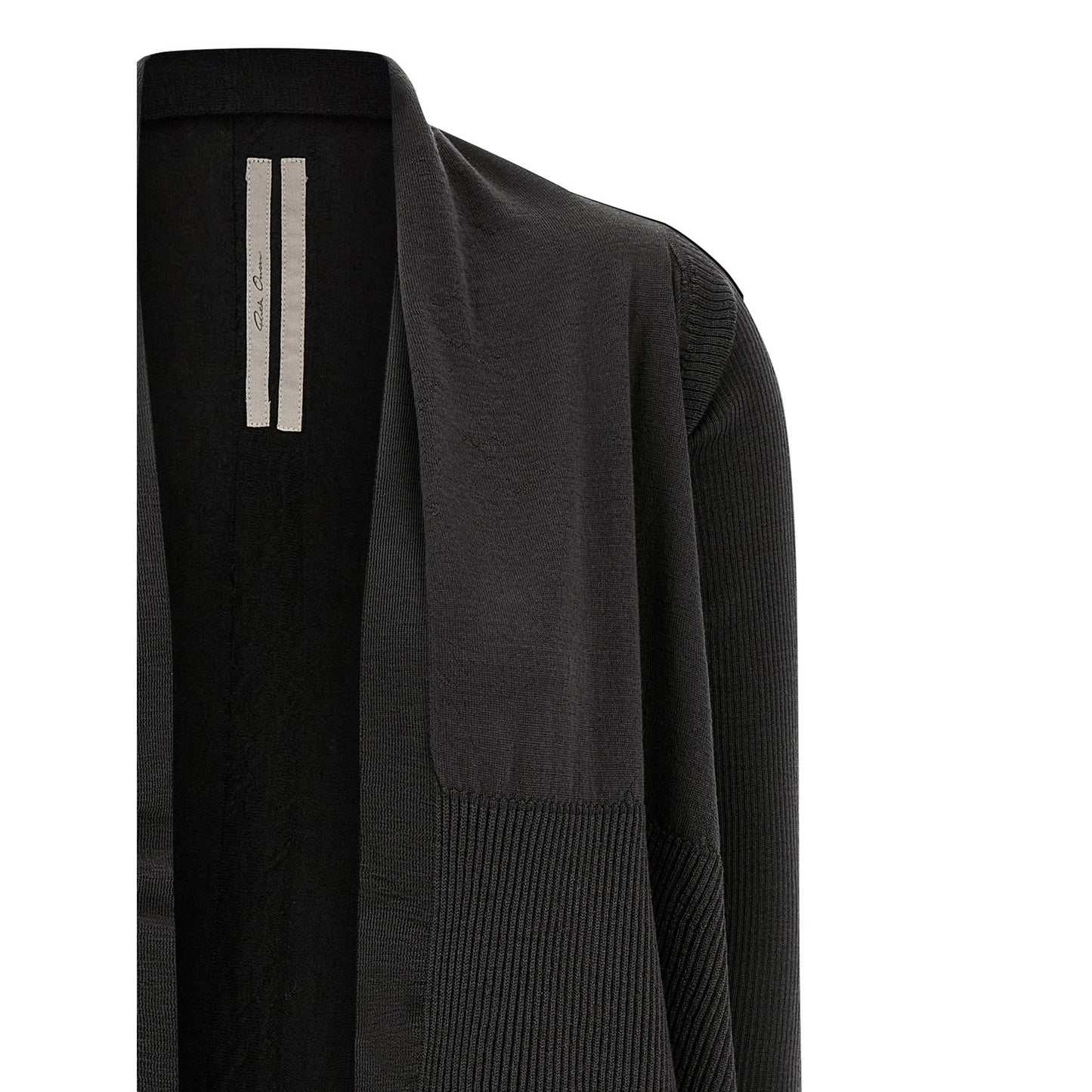 Rick Owens Black Wool Cardigan