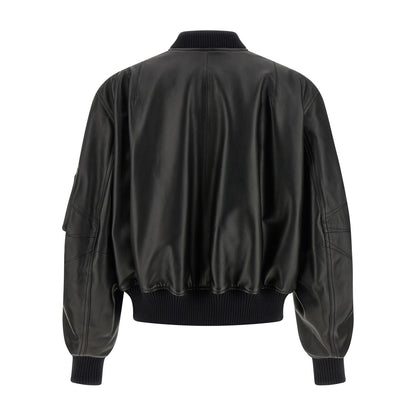 The Attico Black Lamb Leather Leather Jacket