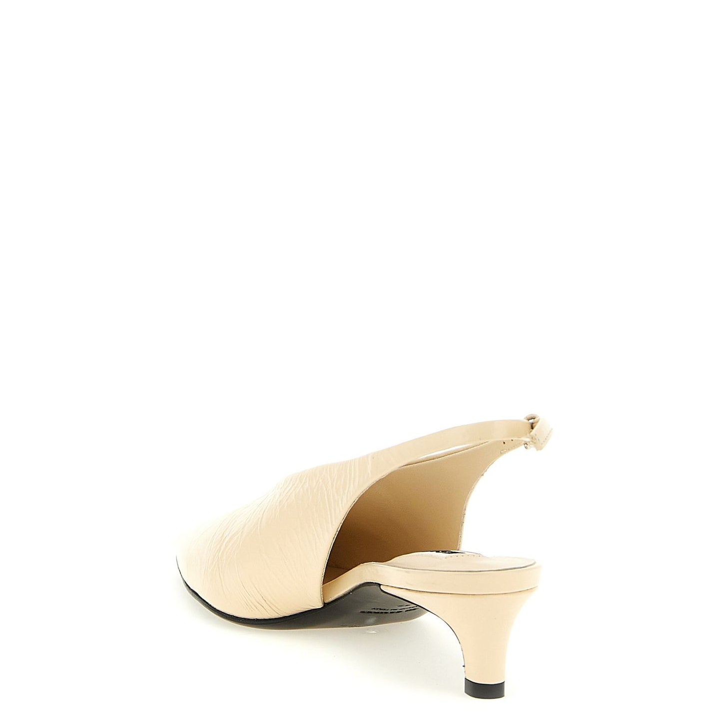 Jil Sander Beige Calfskin Mid Heel Pumps