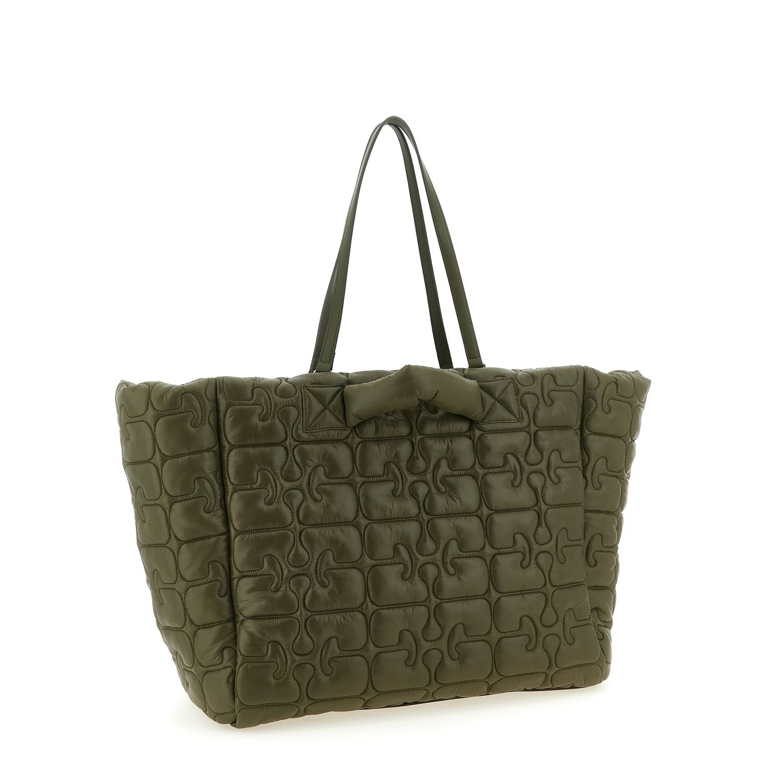 Ganni Bicolor Recycled Polyamide Tote Bag