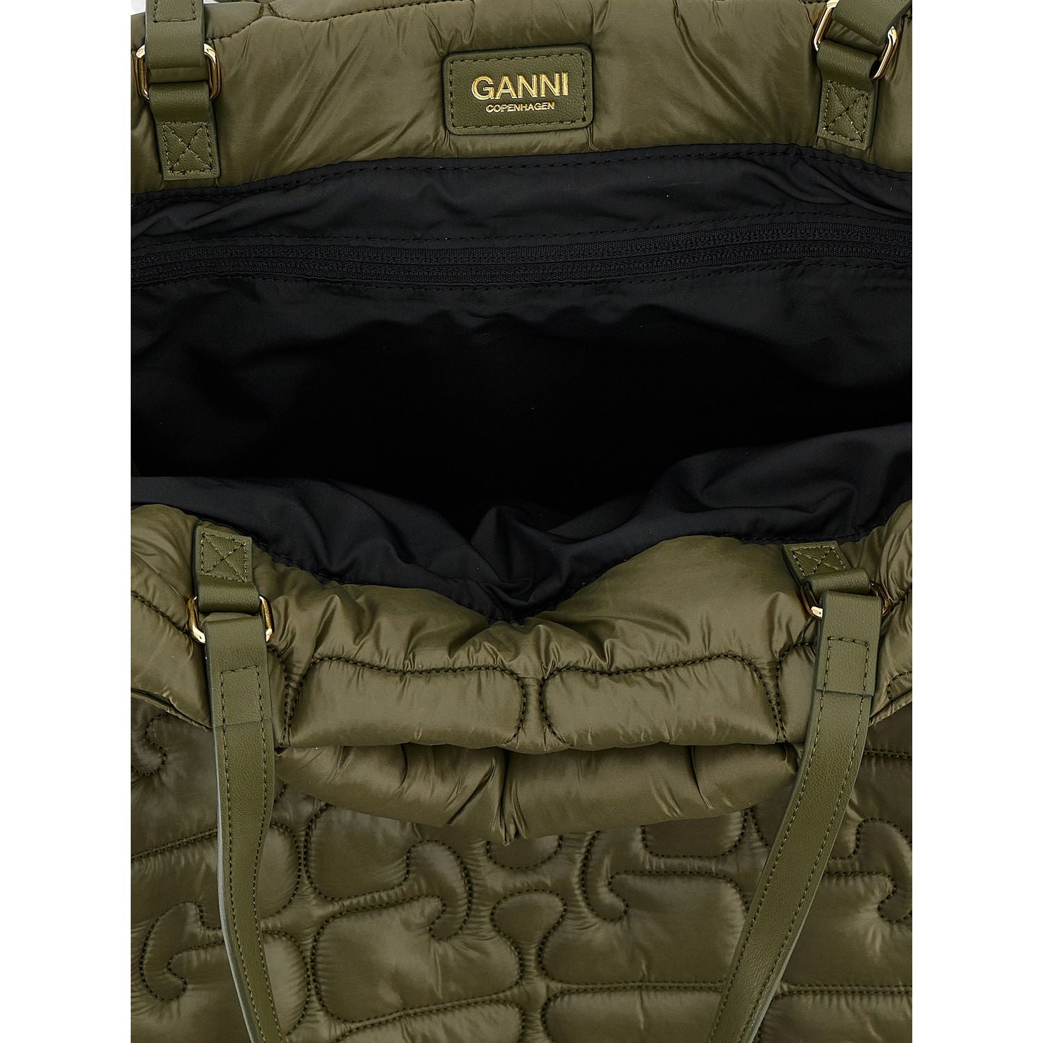 Ganni Bicolor Recycled Polyamide Tote Bag