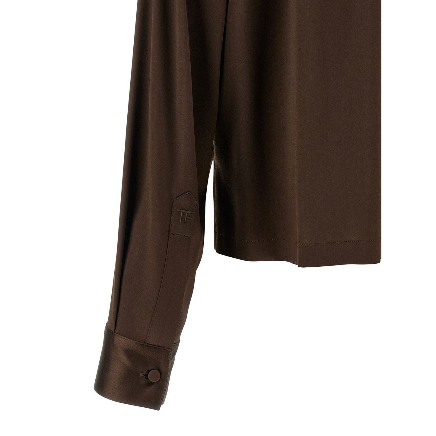 Tom Ford Brown Silk Polo Shirt