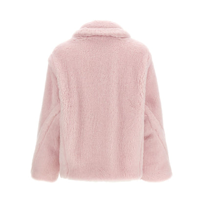 Max Mara Multicolor Alpaca Leather Coat