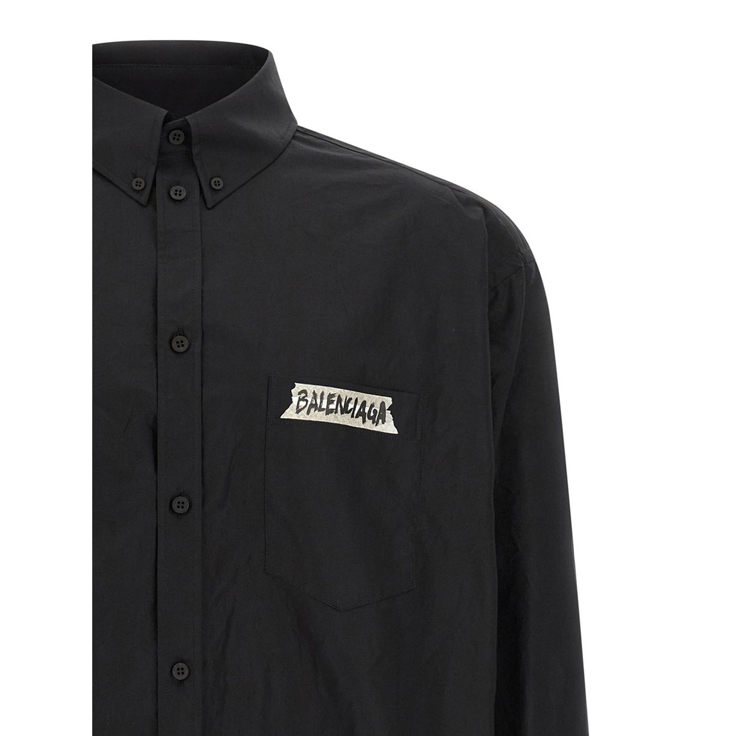 Balenciaga Black Cotton Blouse