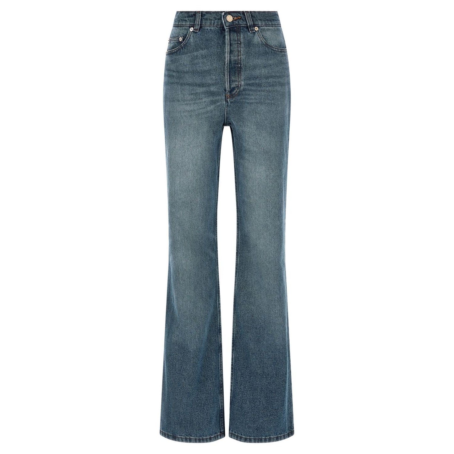 A.P.C. Blue Cotton Flared Jeans