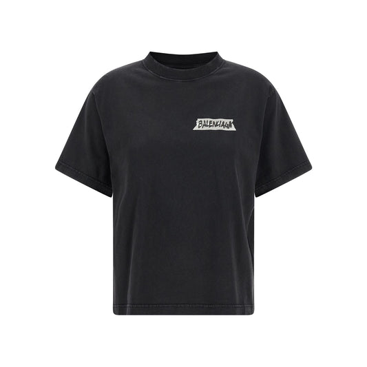 Balenciaga Black Cotton T-Shirt