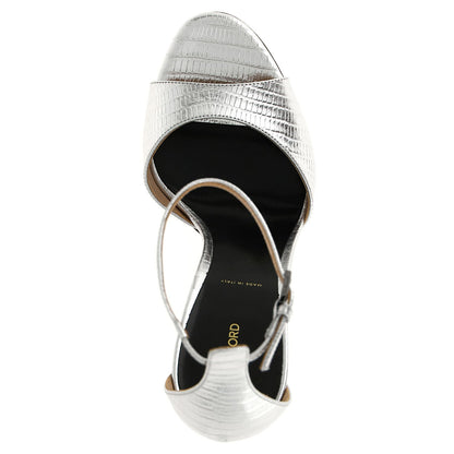 Tom Ford Silver Leather Stiletto Heel Sandals