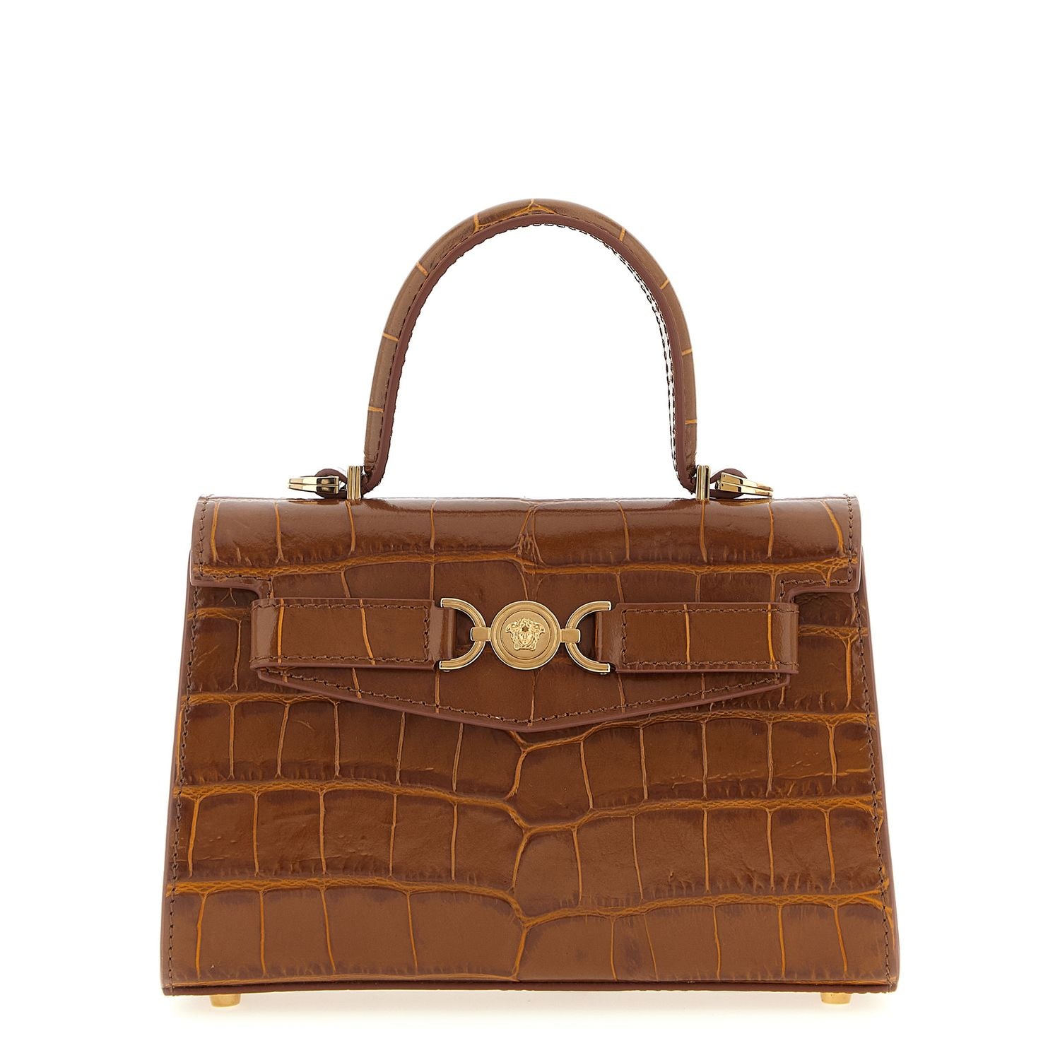 Versace Brown Calfskin Handbag