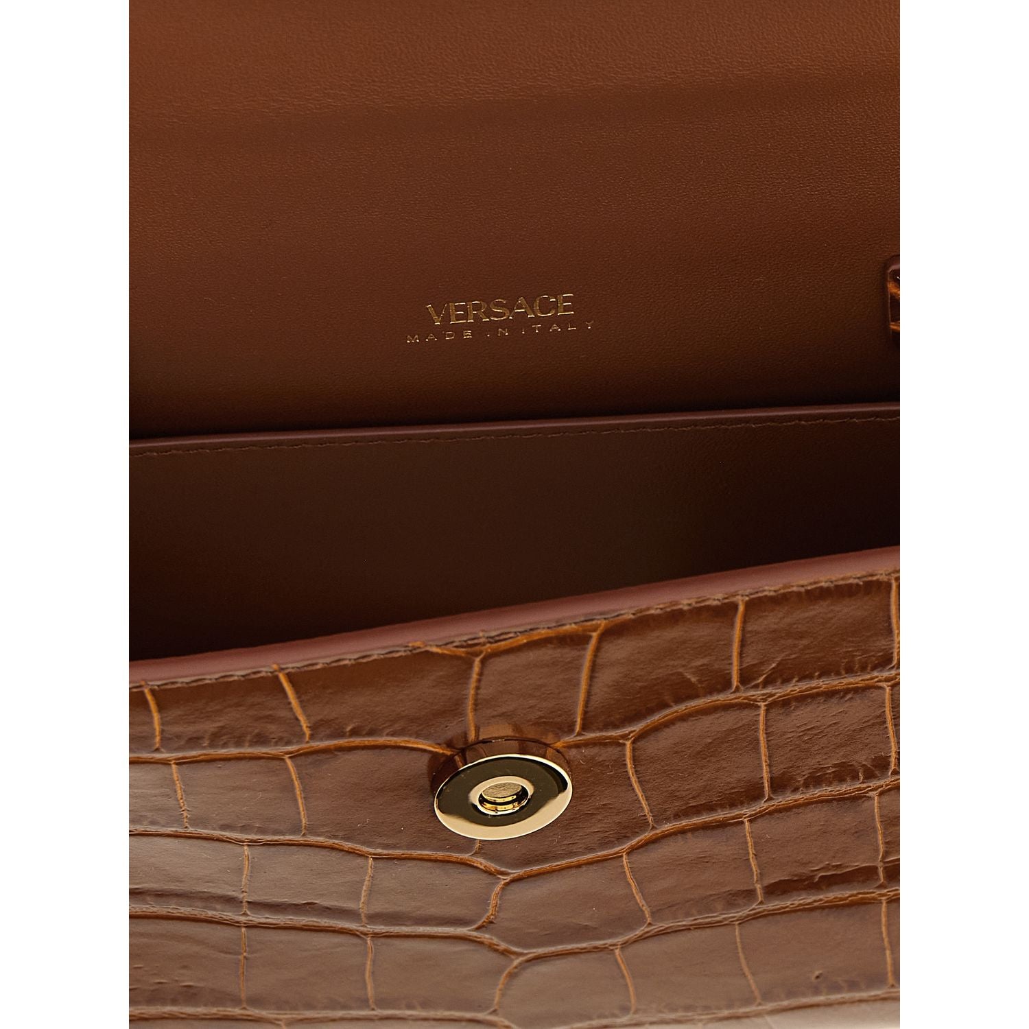Versace Brown Calfskin Handbag