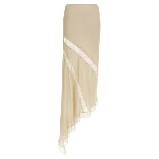The Andamane Beige Viscose Mini Skirt