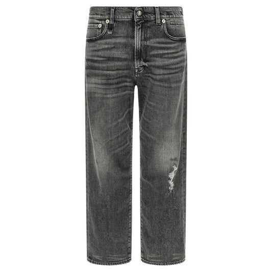 R13 Gray Cotton Boyfriend Jeans